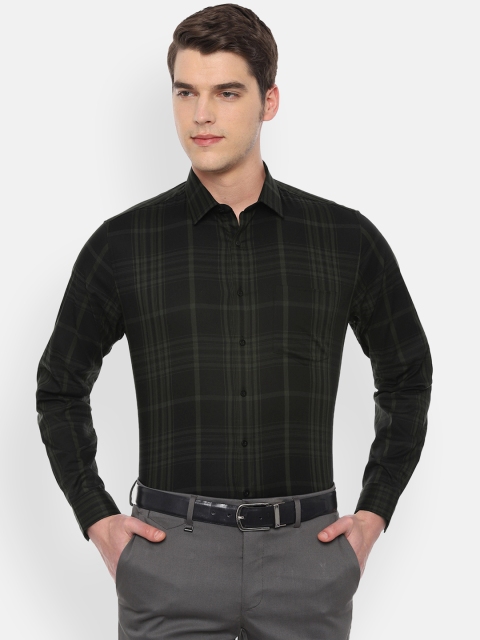 

Van Heusen Men Black Slim Fit Checked Formal Shirt