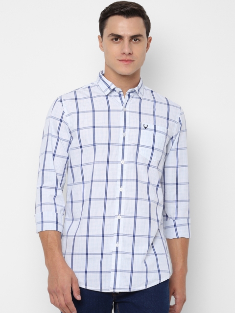 

Solly Jeans Co. Men White & Blue Regular Fit Checked Casual Shirt