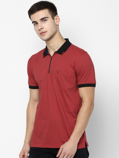 

Allen Solly Men Red Printed Polo Collar T-shirt