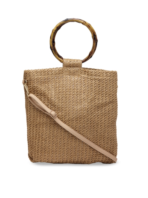

Ladida Beige Self Design Handheld Bag