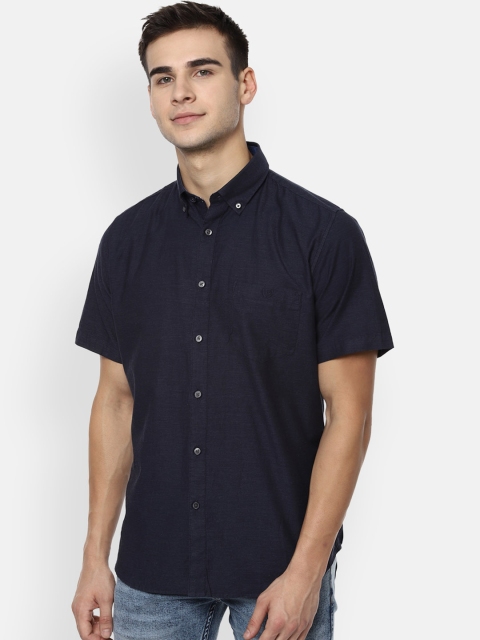 

Van Heusen Sport Men Navy Blue Slim Fit Solid Casual Shirt