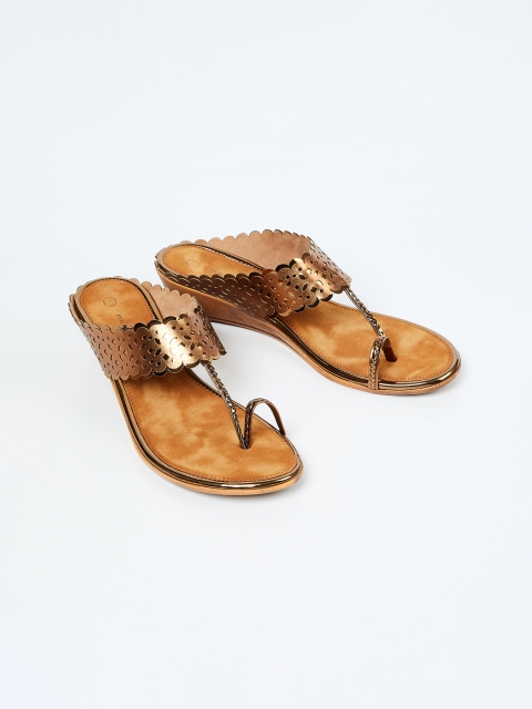 

Melange by Lifestyle Women Gold-Toned Textured Wedges