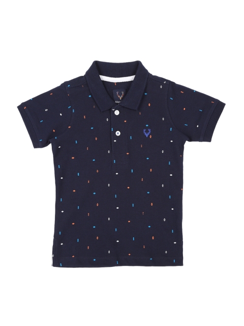 

Allen Solly Junior Boys Navy Blue Printed Polo Collar T-shirt