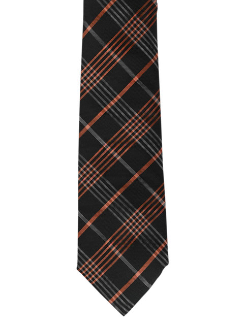 

Calvadoss Black & Orange Checked Broad Tie