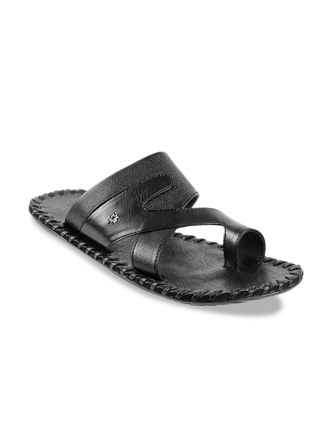 

Metro Men Black Leather Comfort Sandals