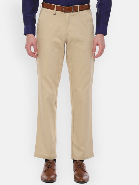 

Van Heusen Men Beige Loose Fit Solid Formal Trousers