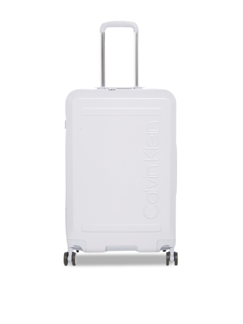 

Calvin Klein White Solid Soho Hard-Sided Corn Flower Medium Trolley Suitcase