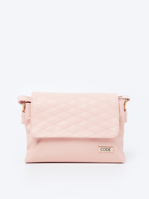 

CODE by Lifestyle Peach-Coloured Solid Sling Bag