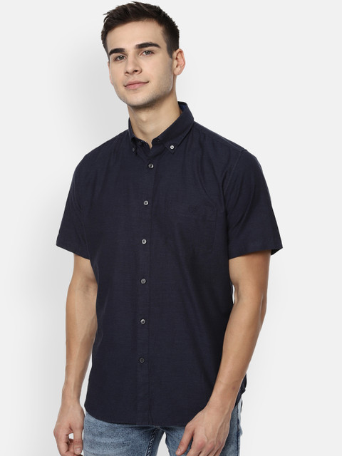 

Van Heusen Sport Men Navy Blue Slim Fit Solid Casual Shirt