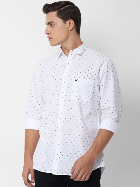 

Allen Solly Men White & Navy Blue Slim Fit Printed Casual Shirt