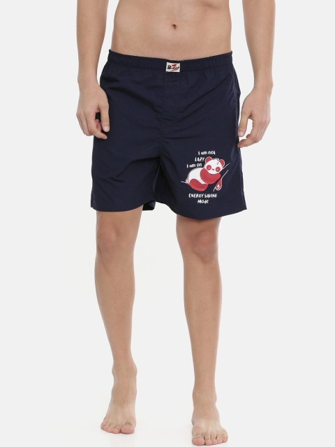 

Bushirt Men Navy Blue Solid I Am Not Lazy Boxers BX00107