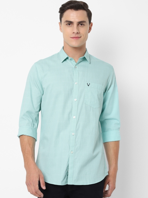 

Allen Solly Men Sea Green Slim Fit Checked Casual Shirt
