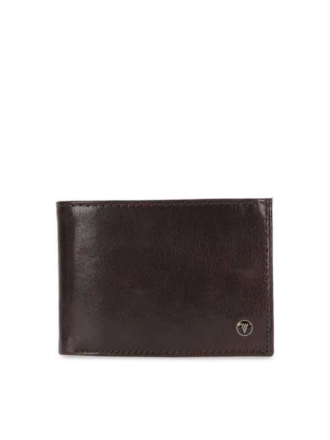 

Van Heusen Men Brown Solid Leather Two Fold Wallet
