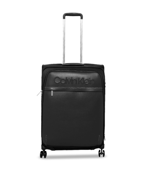 

Calvin Klein Black Solid Soft-Sided Cabin Trolley Suitcase