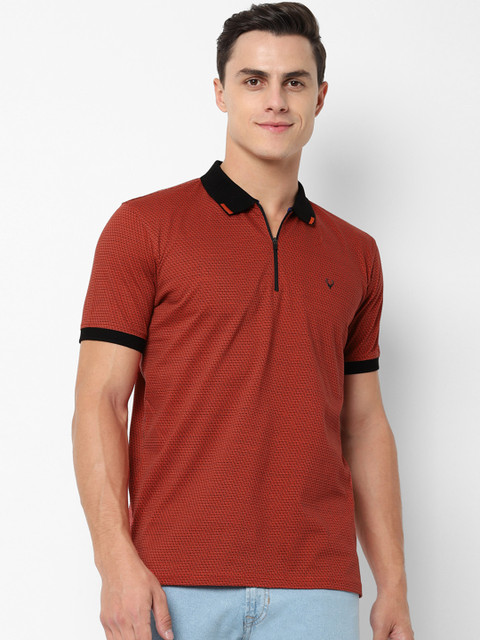 

Allen Solly Men Red Printed Polo Collar T-shirt
