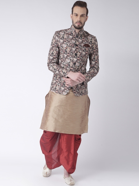 

Hangup Men Copper-Toned & Maroon Sherwani Set