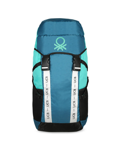 

United Colors of Benetton Unisex Green & Blue Colourblocked Economy 60 Litres Rucksack