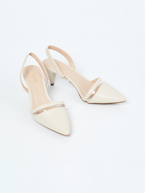 

CODE by Lifestyle Women Beige Solid Kitten Heels