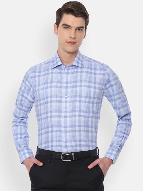 

Van Heusen Men Blue Regular Fit Checked Formal Shirt