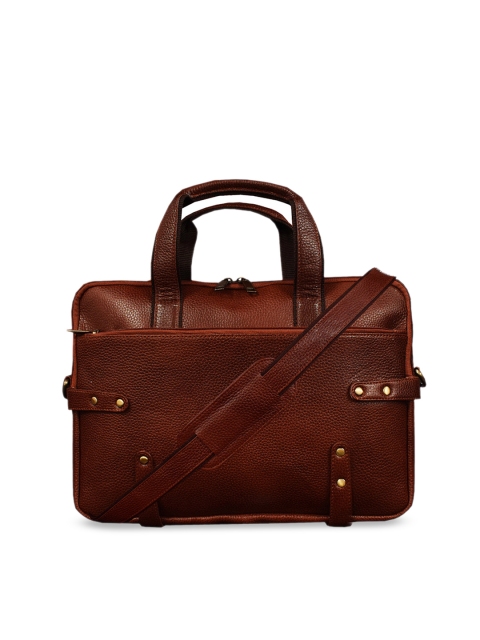 

ABYS Unisex Brown Solid Genuine Leather Laptop Bag