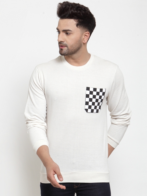 

armure Men White & Black Solid Sweatshirt