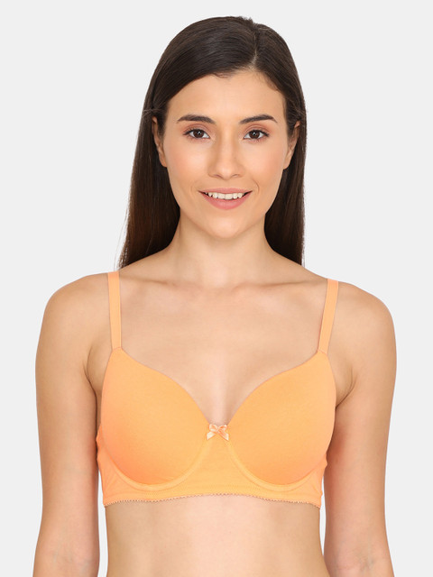 

Zivame Orange Solid Underwired Lightly Padded T-shirt Bra ZI1135COREPONGE