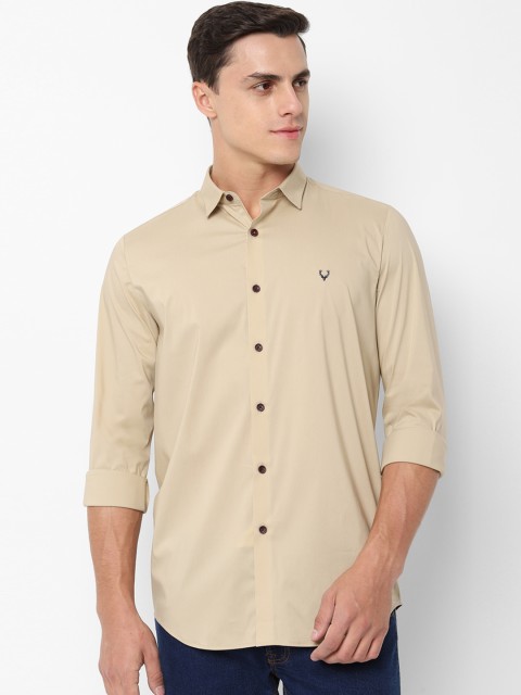 

Allen Solly Men Beige Slim Fit Solid Casual Shirt
