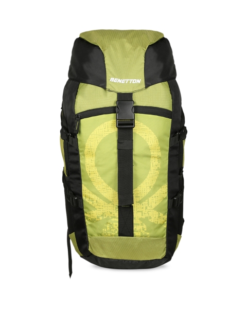 

United Colors of Benetton Unisex Green & Black Colourblocked Large 60 Litres Rucksack