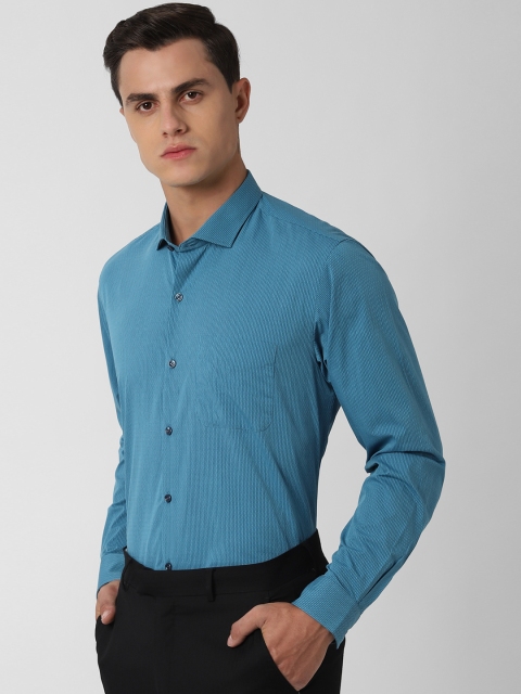 

Peter England Men Blue Regular Fit Striped Formal Shirt