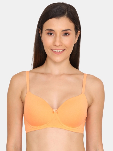 

Zivame Orange Solid Non-Wired Lightly Padded T-shirt Bra ZI1137COREPORNG