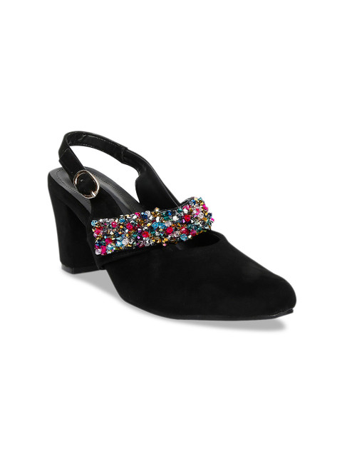 

CHINI C Women Black Embellished Heels