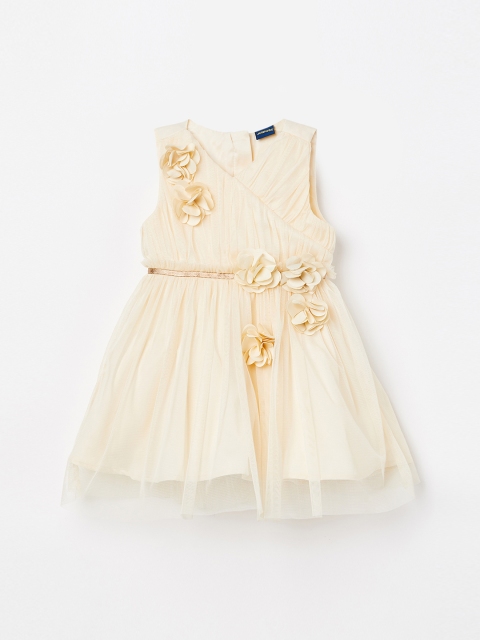 

Juniors by Lifestyle Girls Beige Embellished Fit and Flare Dress