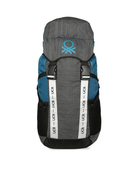 

United Colors of Benetton Unisex Blue & Black Colourblocked Economy 60 Litres Rucksack