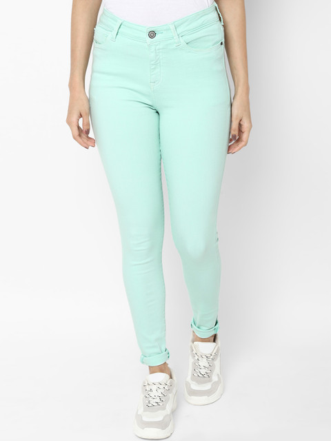 

Allen Solly Woman Women Green Regular Fit Mid-Rise Clean Look Stretchable Jeans