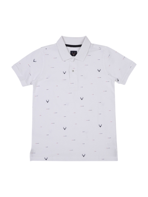 

Allen Solly Junior Boys White & Black Printed Polo Collar T-shirt