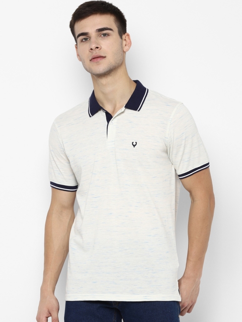 

Allen Solly Men Cream-Coloured Solid Polo Collar T-shirt