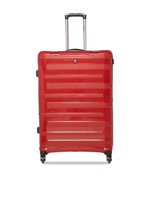 

SWISS BRAND Unisex Red & Black Colourblocked SION Hard-Sided Large Trolley Suitcase