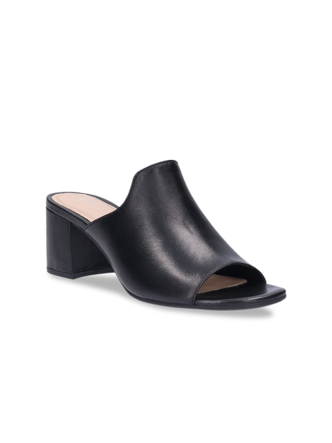 

Bugatti Women Black Solid Leather Sandals