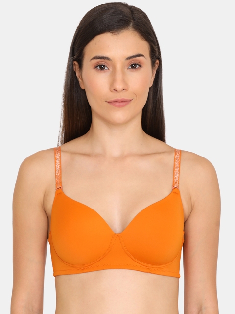 

Zivame Orange Solid Non-Wired Lightly Padded T-shirt Bra ZI0101Y0X2CORNG