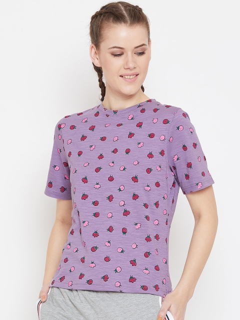 

GRITSTONES Women Purple & Pink Printed Top