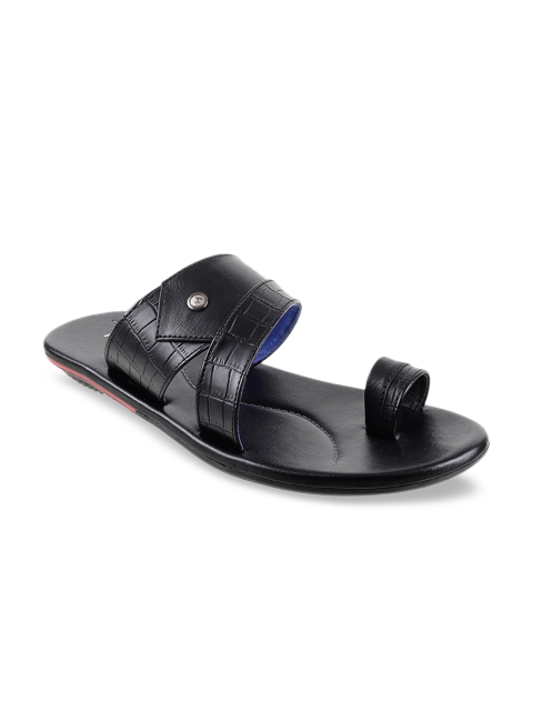 

Metro Men Black Leather Comfort Sandals