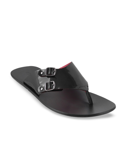 

Metro Men Black Leather Comfort Sandals