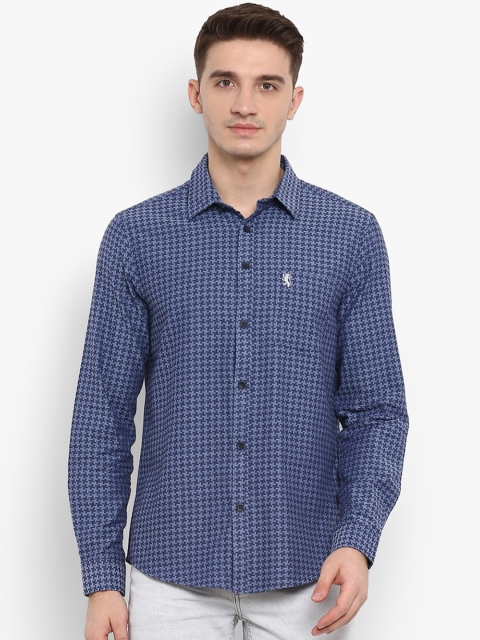 

Red Tape Men Blue Regular Fit Printed Casual Shirt