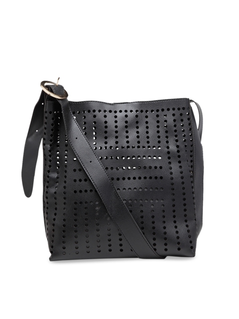 

Ladida Black Textured Sling Bag With Pouch