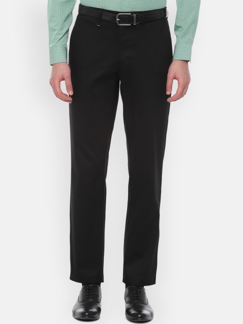 

Van Heusen Men Black Loose Fit Solid Formal Trousers