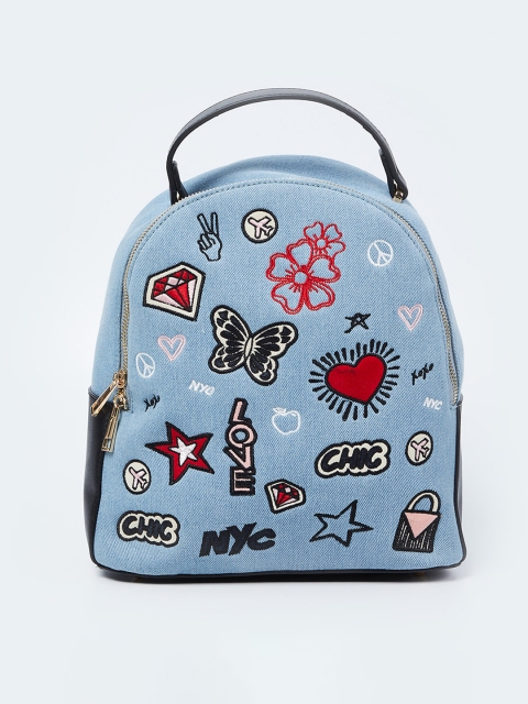 

Ginger by Lifestyle Women Blue Graphic Backpack