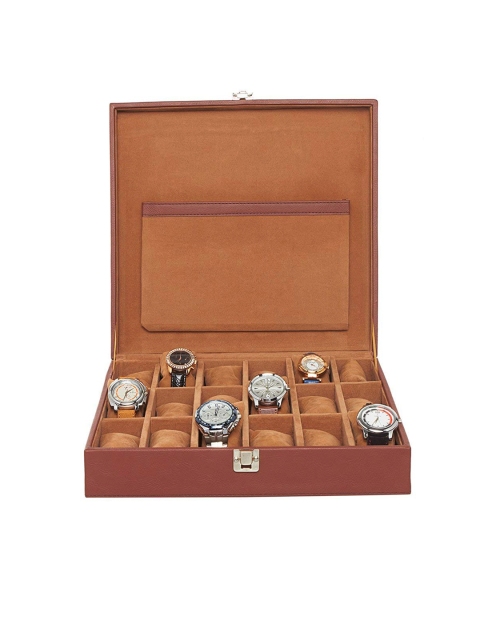 

Leather World Unisex Brown Watch Organiser Box