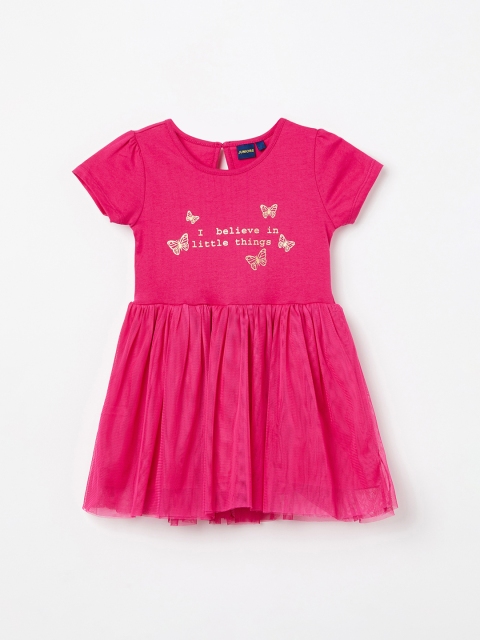 

Juniors by Lifestyle Girls Pink Printed Fit and Flare Dress