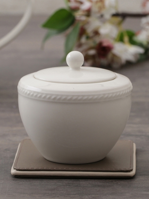 

Pure Home and Living Cream Coloured Textured Ceramic Sugar Bowl