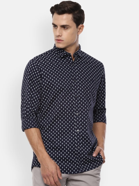 

Van Heusen Sport Men Navy Blue & White Slim Fit Printed Casual Shirt